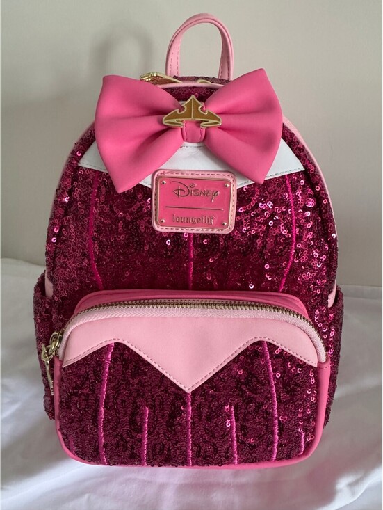 Loungefly Handbags - Disney Princess Aurora Pink Sequins Loungefly Mini Backpack